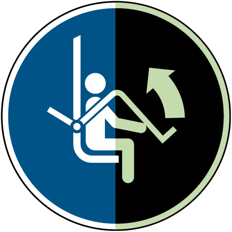 Sicherheitsbügel des Sessellifts öffnen - ISO 7010
