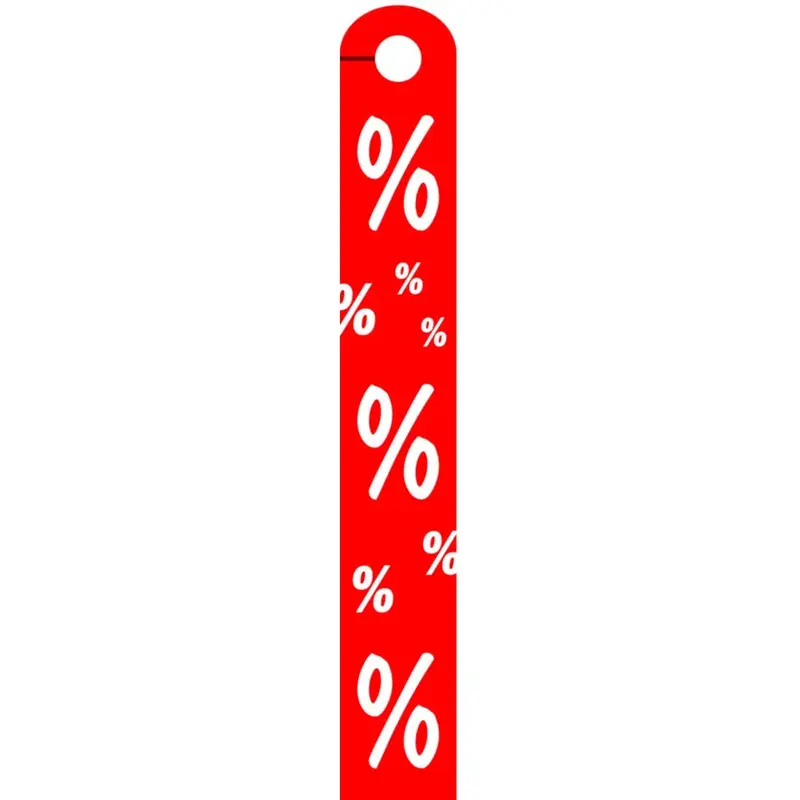 Signalétique % à suspendre PVC double-face – 10 x 68 cm