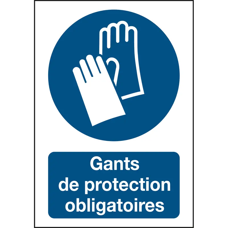 Signalisation ISO 7010 - Gants de protection obligatoires (produit francophone)