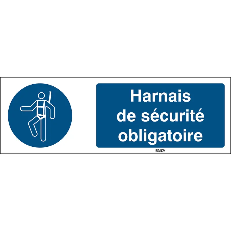 Signalisation ISO 7010 - Harnais de sécurité obligatoire (produit francophone)