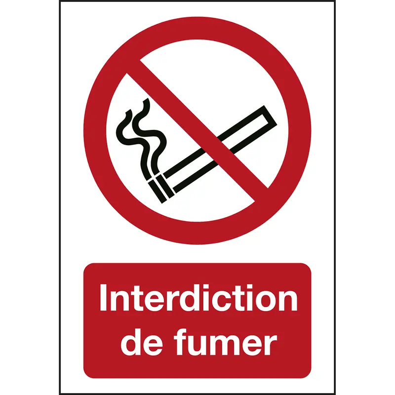 Signalisation ISO 7010 - Interdiction de fumer (produit francophone)