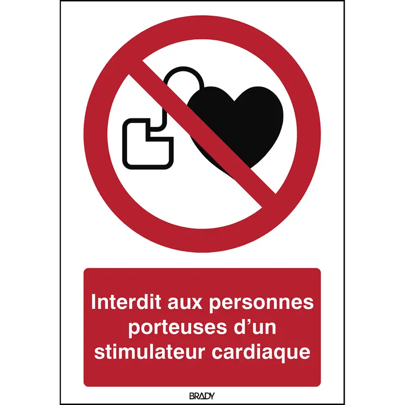 Signalisation ISO 7010 - Interdit aux personnes porteuses (produit francophone)