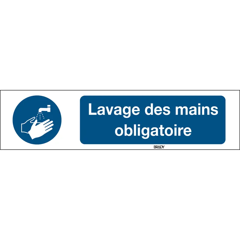 Signalisation ISO 7010 - Lavage des mains obligatoire (produit francophone)