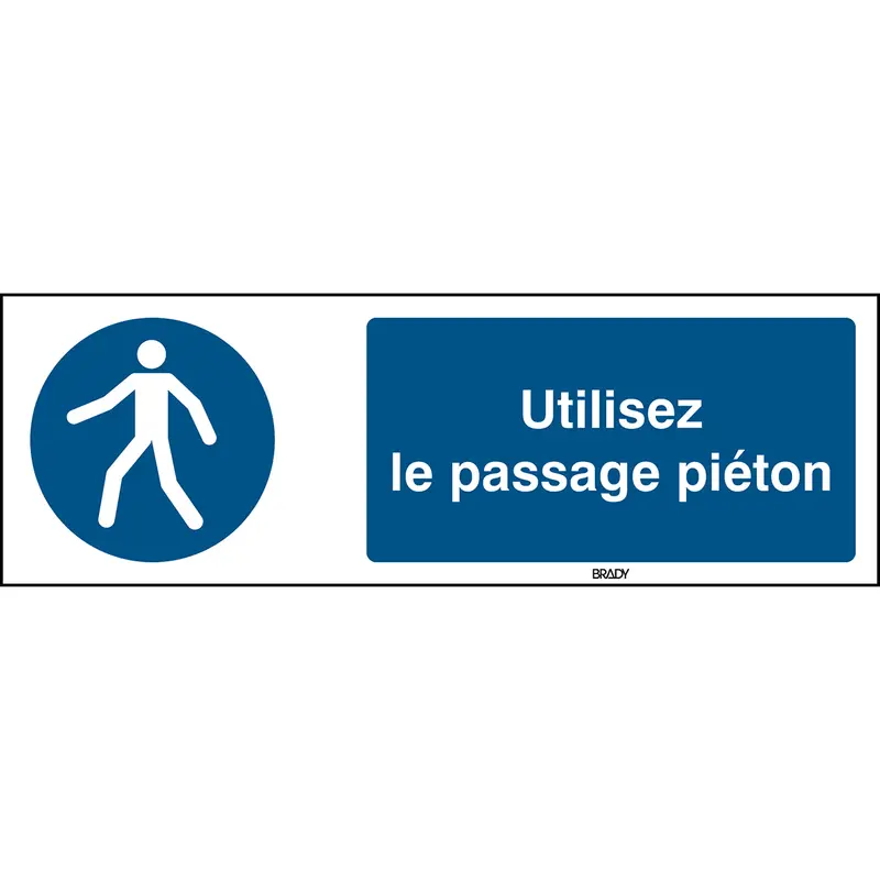 Signalisation ISO 7010 - Piétons, utilisez le passage (produit francophone)