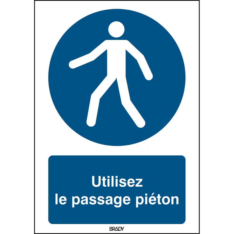 Signalisation ISO 7010 - Piétons, utilisez le passage (produit francophone)