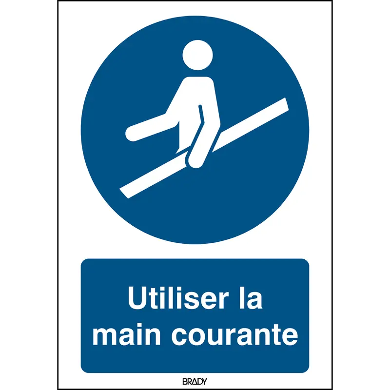 Signalisation ISO 7010 - Utiliser la main courante (produit francophone)