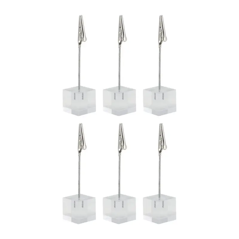 Socle acrylique avec pince pour ardoise – lot de 6
