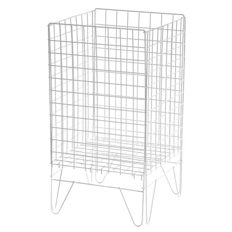 Soldeur corbeille pliable métal blanc mat 75 x 43 cm