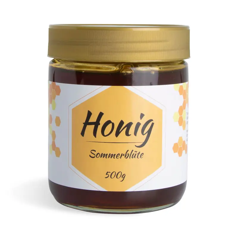 Sommerliche Sonja – Rechteckiges Etikett 500g (Kunststoffdeckel)