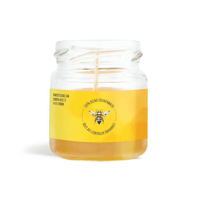 Sonnige Sophia – Rechteckiger Aufkleber 60x25mm für Kerzen im 50g-Glas