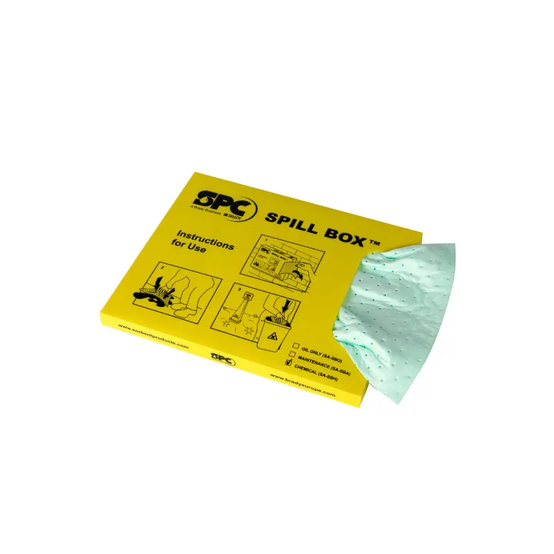 SPILL BOX, Chemikalien, gefüllt mit 10 Tüchern