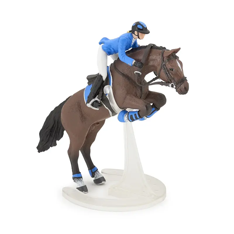 Springpferd mit Reiterin Figur