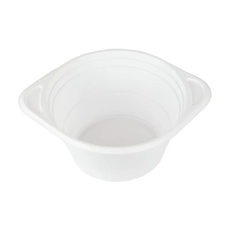 Suppenbecher To Go – PP, rund, 750 ml, Ø15 cm × 6,5 cm, weiß, mit Anfasser
