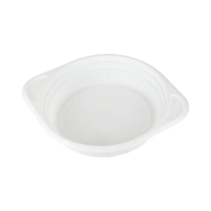 Suppenterrine – PP, rund, 350 ml, Ø15 cm × 3,3 cm, weiß, mit Anfasser