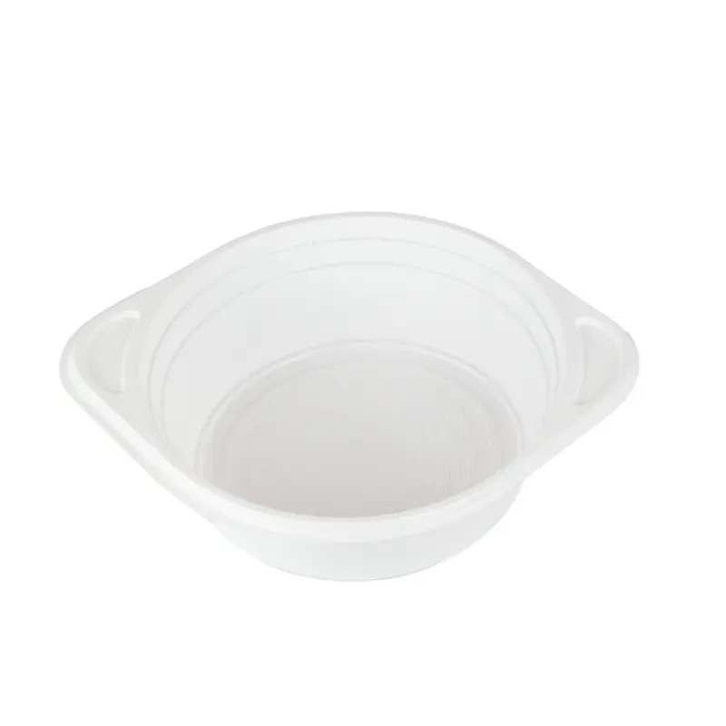 Suppenterrine – PP, rund, 500 ml, Ø15 cm × 4,5 cm, weiß, mit Anfasser
