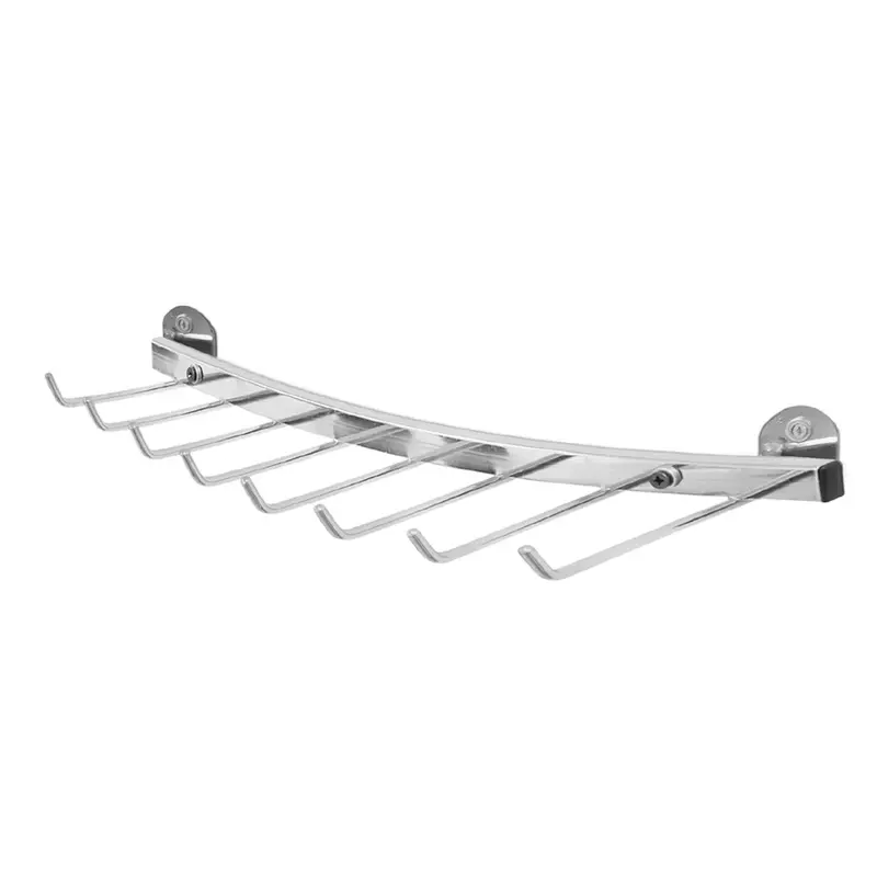 Support mural pour ceintures – 8 tiges, chromé, 50 cm