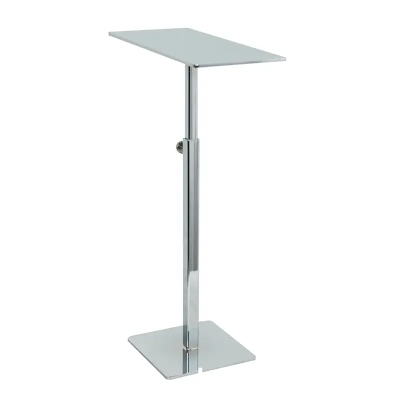 Tablette de présentation réglable en métal brossé – 21 x 9 cm