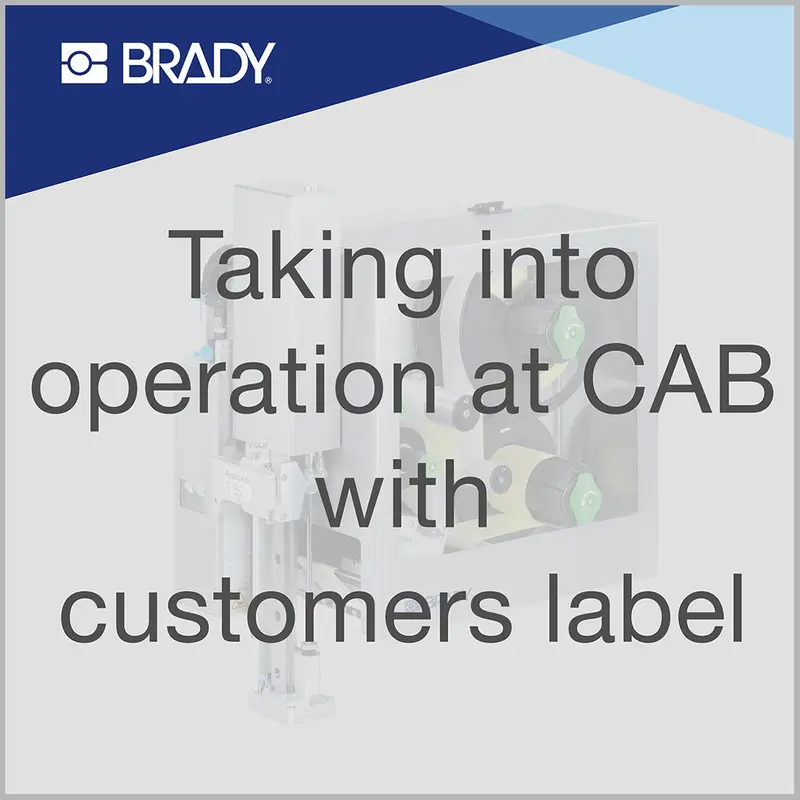 Taking into operation at cab with customers label