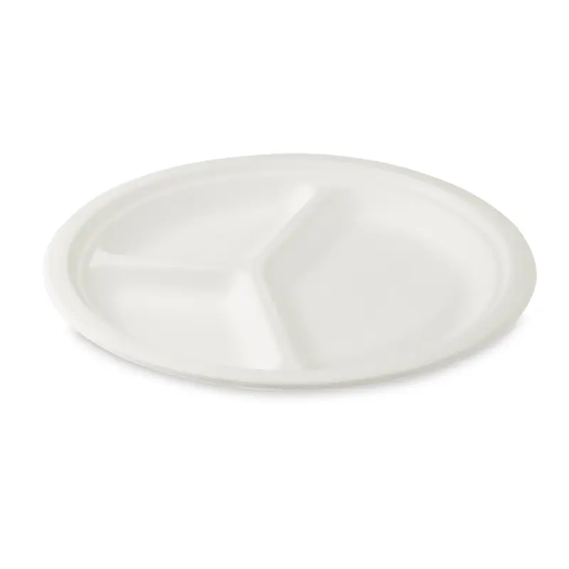 Teller (Zuckerrohr-Bagasse) 3-geteilt Ø26cm