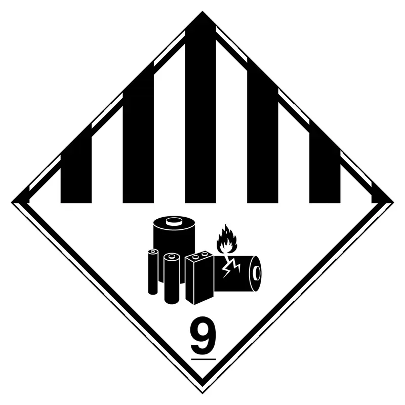 Transportschild - ADR 9A - Lithiumbatterie-Markierung