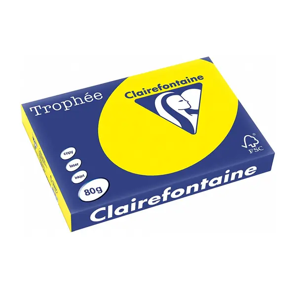 Trophée Clairefontaine, kanariengelb, 80g/m², A4