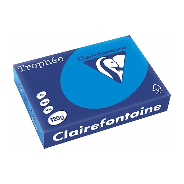 Trophée Clairefontaine, karibikblau, 120g/m², A3