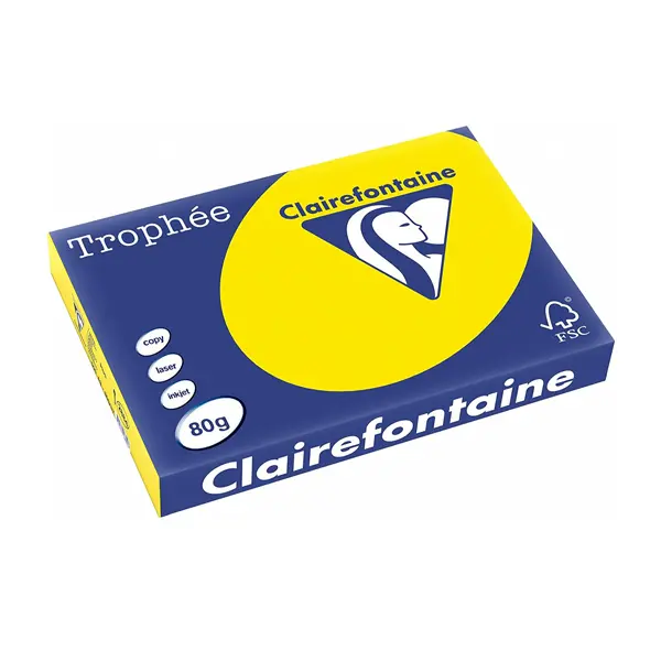 Trophée Clairefontaine, neongelb, 80g/m², A4