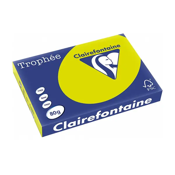 Trophée Clairefontaine, neongrün, 80g/m², A4