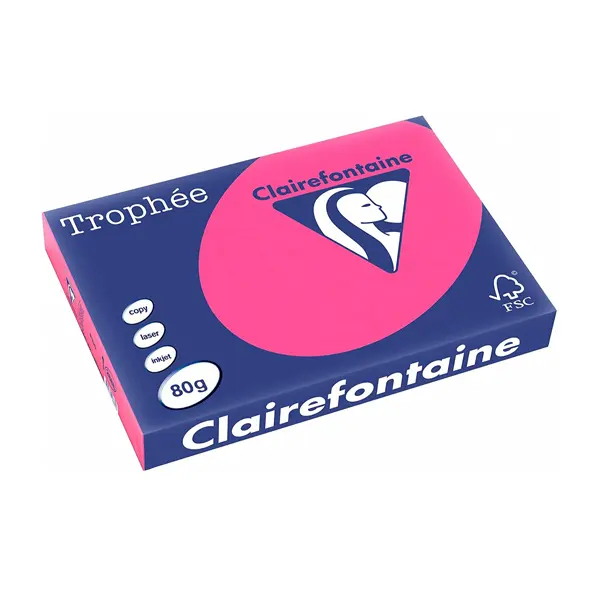 Trophée Clairefontaine, neonrosa, 80g/m², A4