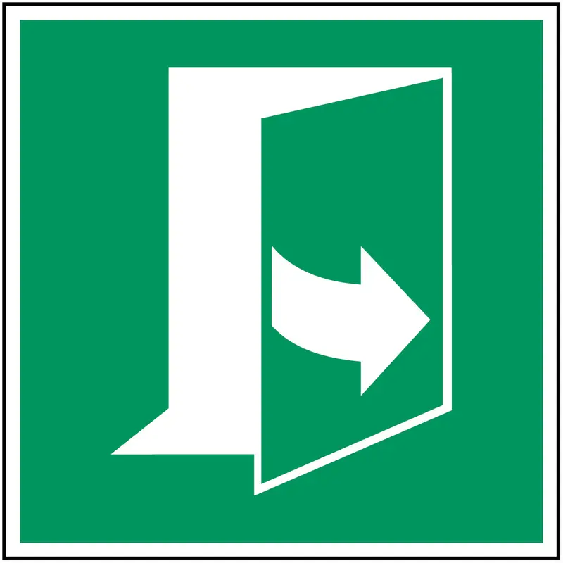 Tür öffnet durch Ziehen auf der linken Seite - ISO 7010