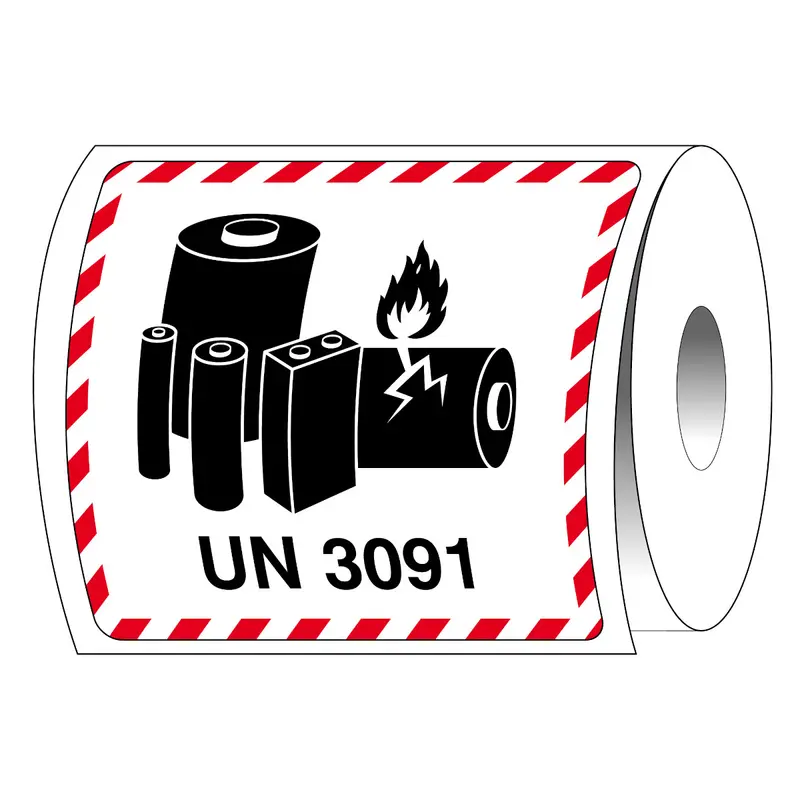 UN-3091- Verpackungsetikett für Lithium-Metall-Batterien