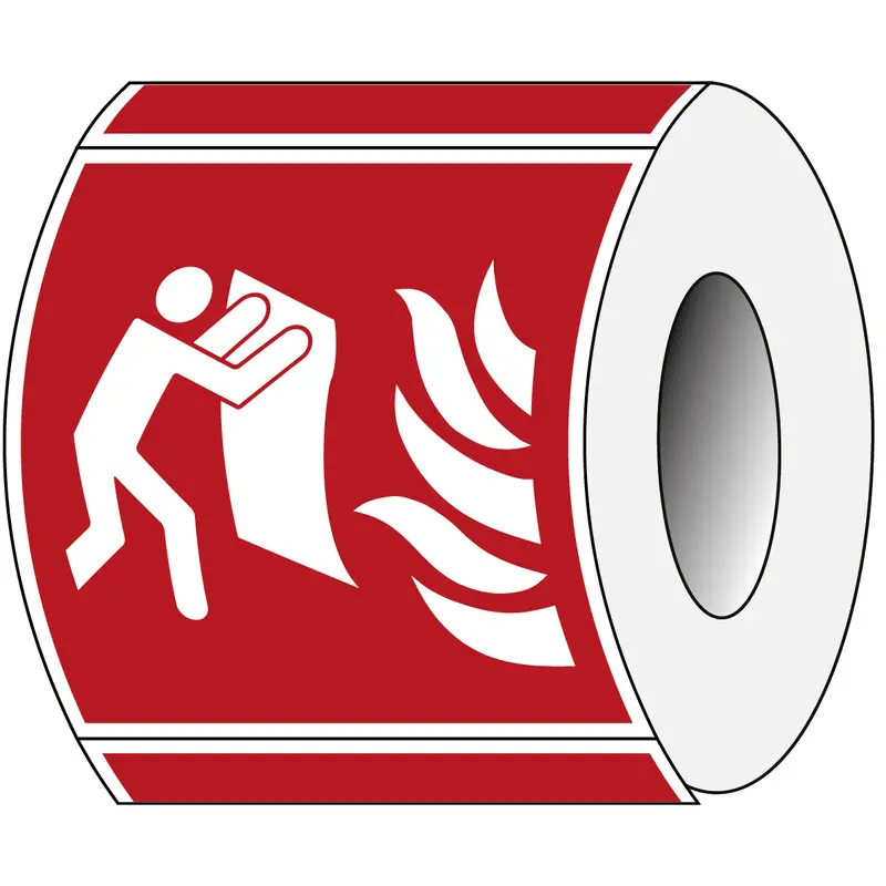 Verbotsschild auf Rolle - Feuerlöschdecke