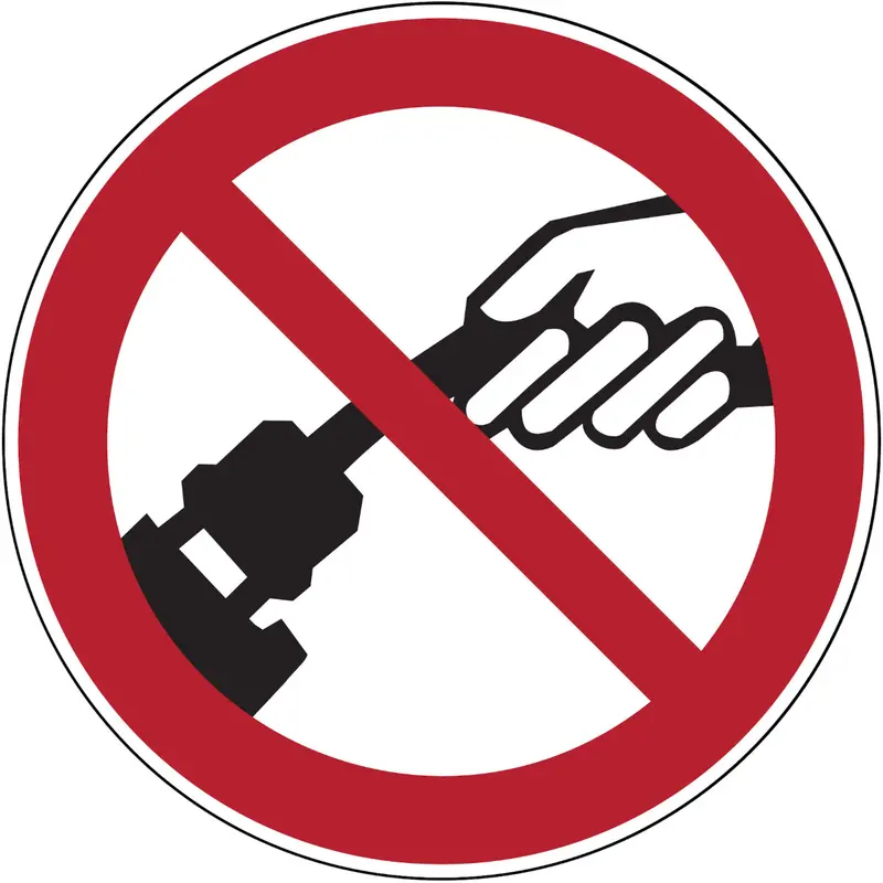 Verbotsschilder - Am Kabel ziehen verboten