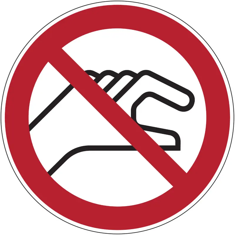 Verbotsschilder - Hineinfassen verboten