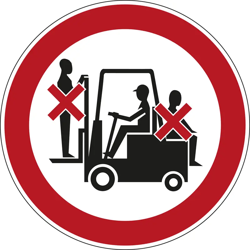 Verbotsschilder - Mitfahren auf Gabelstapler verboten