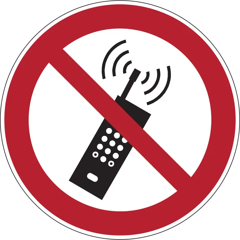 Verbotsschilder - Mobilfunk verboten