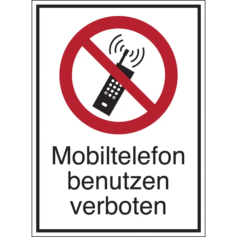 Verbotsschilder - Mobiltelefon benutzen verboten