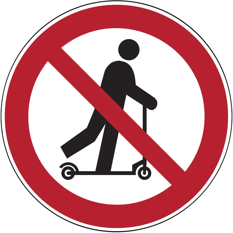Verbotsschilder - Rollerfahren verboten