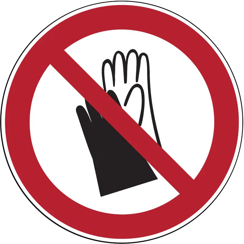 Verbotsschilder - Schutzhandschuhe tragen verboten