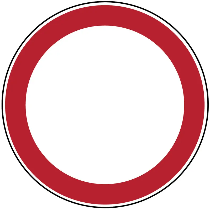 Verbotsschilder - Verbot für Fahrzeuge aller Art
