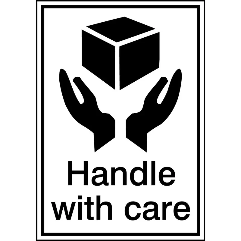 Verpackungsetiketten - Handle with care (englischer Text)