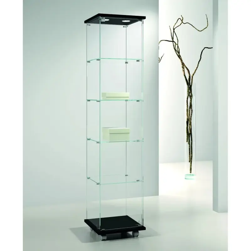 Vitrine armoire en verre trempé avec éclairage LED