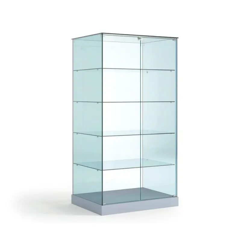 Vitrine armoire en verre trempé profondeur 60 cm — avec ou sans LED