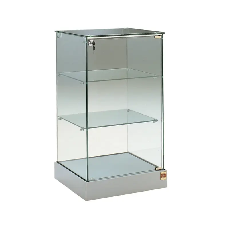 Vitrine commode en verre trempé avec éclairage LED