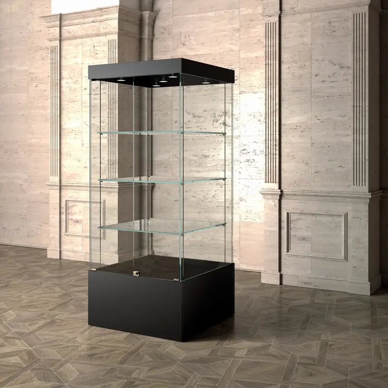Vitrine d'exposition musée avec éclairage LED — 60 à 160 cm