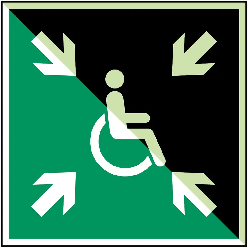 Vorläufige Evakuierungsstelle - ISO 7010