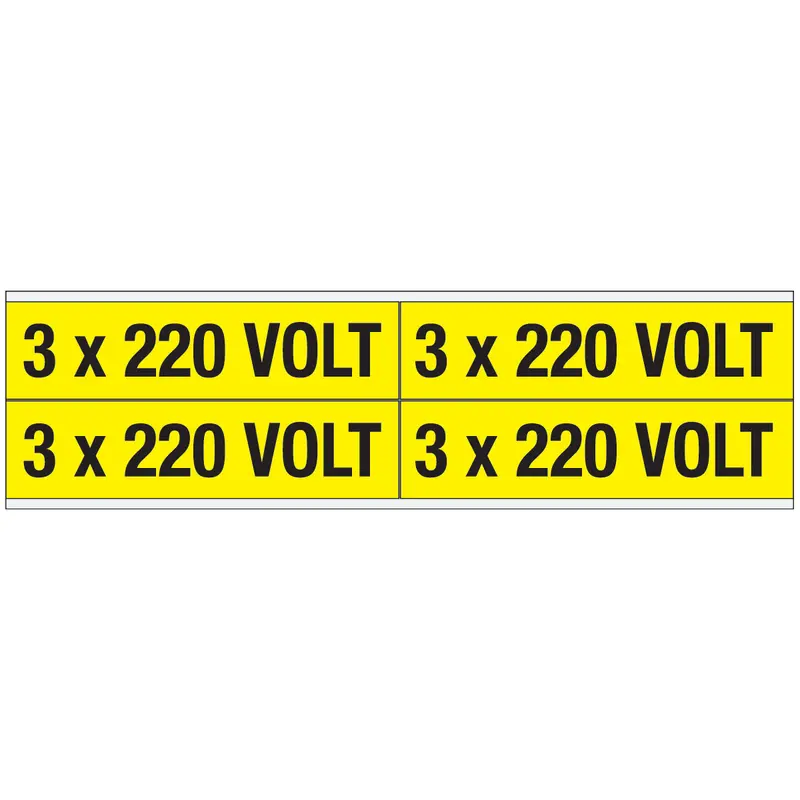 Warnschilder für die Spannungskennzeichnung - 3 x 220 VOLT