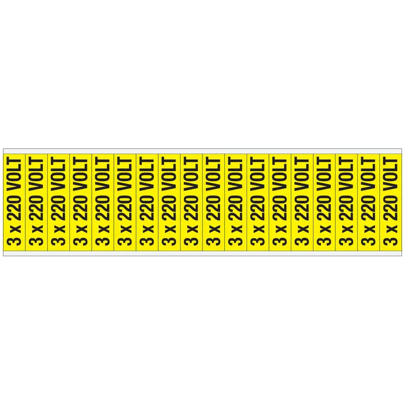 Warnschilder für die Spannungskennzeichnung - 3 x 220 VOLT