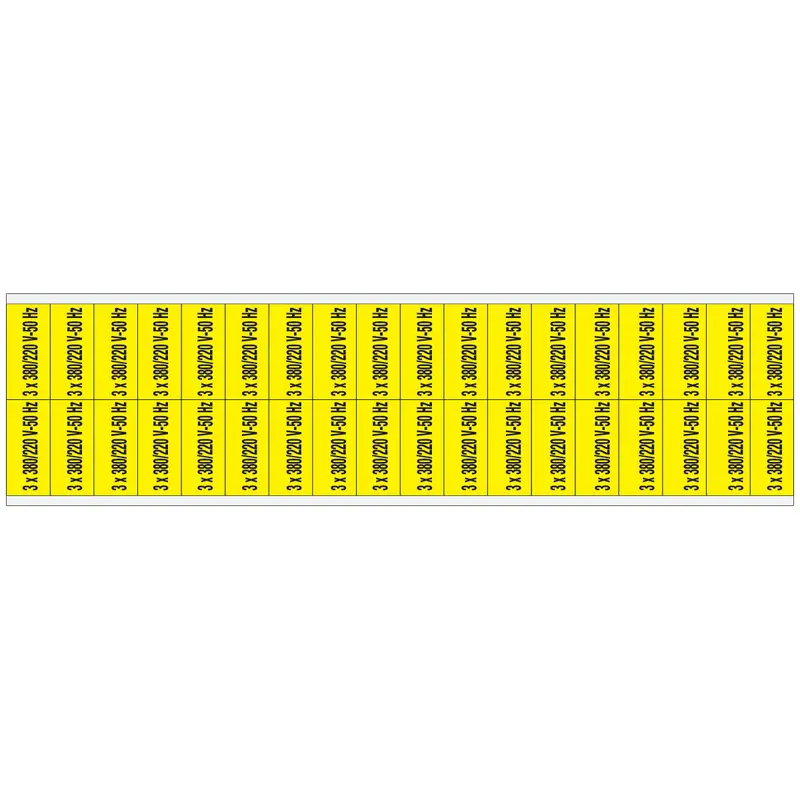 Warnschilder für die Spannungskennzeichnung - 3 x 380/220 V-50 Hz