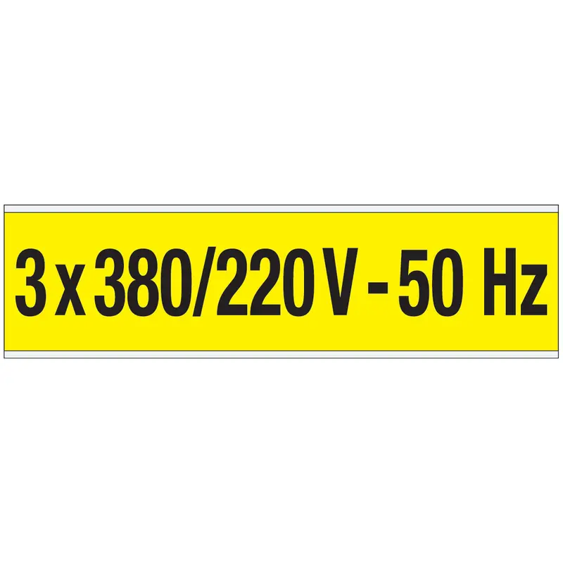 Warnschilder für die Spannungskennzeichnung - 3 x 380/220 V-50 Hz